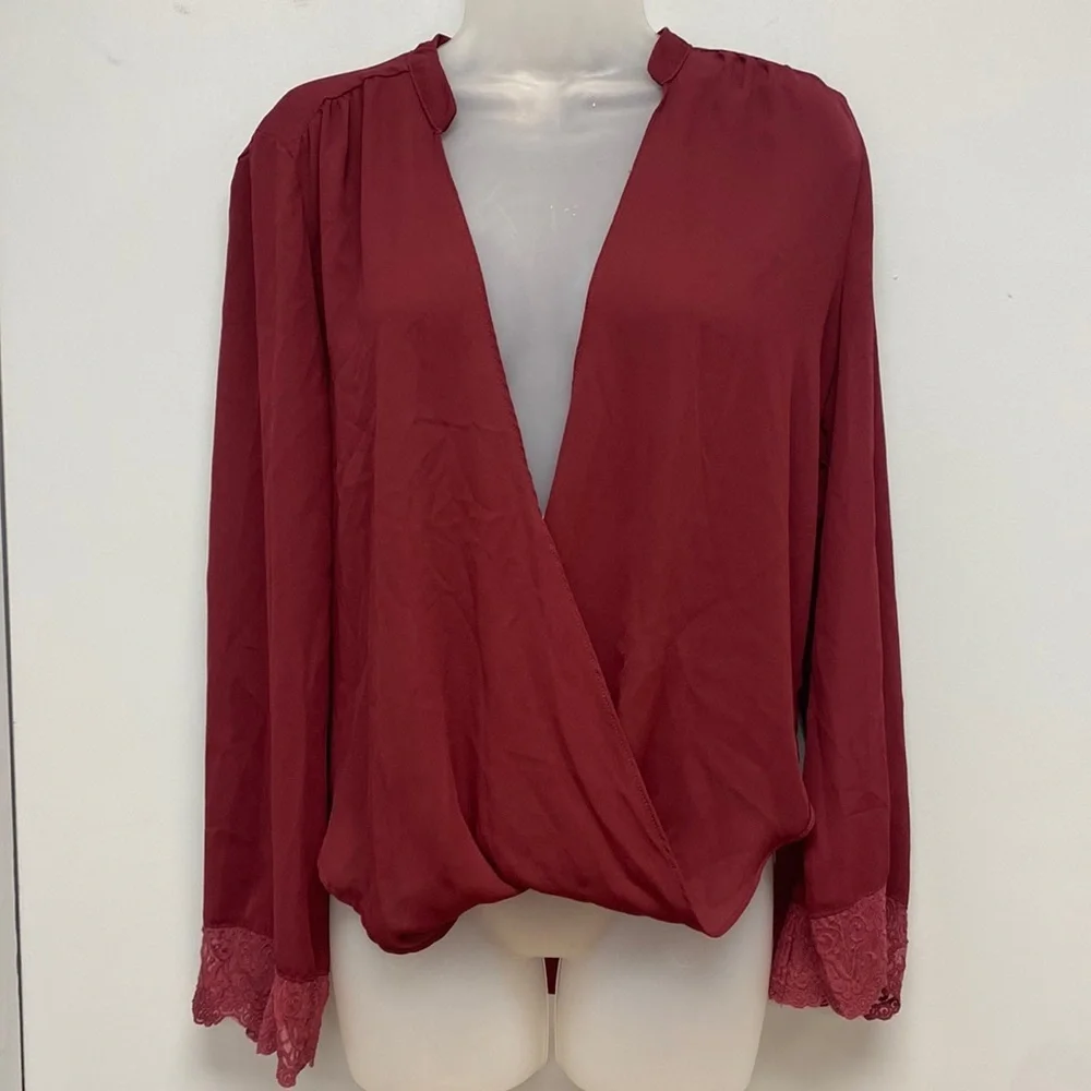 Jealous Tomato Lace Trimmed Blouse